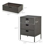 Outsunny Brown Outdoor Towel Storage Cabinet