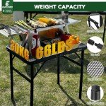 Compact Black Folding Picnic Table for Outdoors