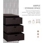 Outsunny Brown Outdoor Towel Storage Cabinet