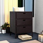 Outsunny Brown Outdoor Towel Storage Cabinet