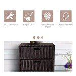 Outsunny Brown Outdoor Towel Storage Cabinet