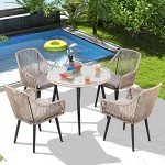 5-Piece All-Weather Patio Dining Set with Umbrella Hole