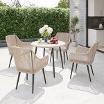 5-Piece All-Weather Patio Dining Set with Umbrella Hole