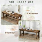 2-Person Weatherproof Wooden Patio Garden Bench