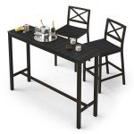 Cozyman 3-Piece Black Patio Bar Set