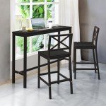 Cozyman 3-Piece Black Patio Bar Set