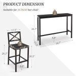 Cozyman 3-Piece Black Patio Bar Set