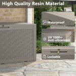 Lockable 100 Gallon Rattan Outdoor Storage Box