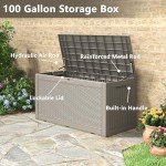Lockable 100 Gallon Rattan Outdoor Storage Box