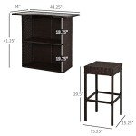 5-Piece Outdoor Rattan Bar Set with Stools