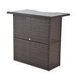 5-Piece Outdoor Rattan Bar Set with Stools