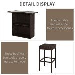 5-Piece Outdoor Rattan Bar Set with Stools