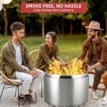 27-Inch Smokeless Stainless Steel Fire Pit
