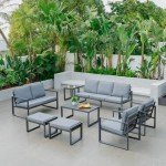RICNOD 3-Seat Outdoor Sofa with Waterproof Cushions