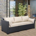 Valita Black Rattan 3-Seat Outdoor Sofa