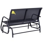 Outsunny Black 2-Person Outdoor Glider Bench