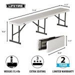 Lifetime Portable Folding Bench - Classic White