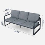 RICNOD 3-Seat Outdoor Sofa with Waterproof Cushions