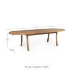 Teak Bristol Extended Oval Dining Table for 8-12