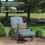 Hanover Ventura Brown Wicker Outdoor Recliner Chair