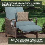 Hanover Ventura Brown Wicker Outdoor Recliner Chair
