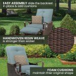 Hanover Ventura Brown Wicker Outdoor Recliner Chair