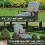 Hanover Ventura Brown Wicker Outdoor Recliner Chair