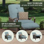 Hanover Ventura Brown Wicker Outdoor Recliner Chair