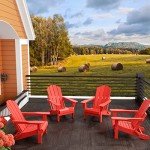 4-Piece Outdoor HDPE Adirondack Chair Set - Red