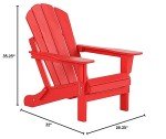 4-Piece Outdoor HDPE Adirondack Chair Set - Red