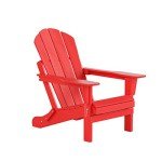 4-Piece Outdoor HDPE Adirondack Chair Set - Red