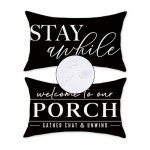 Black and White Waterproof Pillow Covers Set of 2