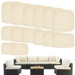 14-Piece Patio Cushion Covers Set – Ivory