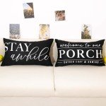 Black and White Waterproof Pillow Covers Set of 2