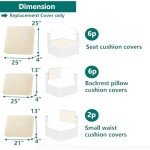 14-Piece Patio Cushion Covers Set – Ivory