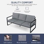 RICNOD 3-Seat Outdoor Sofa with Waterproof Cushions