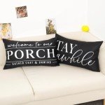 Black and White Waterproof Pillow Covers Set of 2