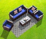 Navy Outdoor Cushion Covers Set - 12 Pieces