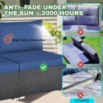 Navy Outdoor Cushion Covers Set - 12 Pieces