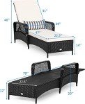 HAPPYGRILL Outdoor Rattan Chaise Lounge Chair