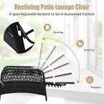 HAPPYGRILL Outdoor Rattan Chaise Lounge Chair