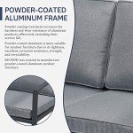 RICNOD 3-Seat Outdoor Sofa with Waterproof Cushions