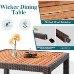 5-Piece Wicker Patio Dining Set with Cushions