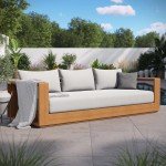 Modway Tahoe Acacia Outdoor Patio Sofa – Light Gray