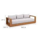 Modway Tahoe Acacia Outdoor Patio Sofa – Light Gray