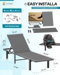 Adjustable Aluminum Patio Chaise Lounge with Wheels