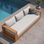 Modway Tahoe Acacia Outdoor Patio Sofa – Light Gray