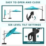 10FT Vienna Offset Patio Umbrella - Light Blue