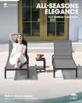 Adjustable Aluminum Patio Chaise Lounge with Wheels