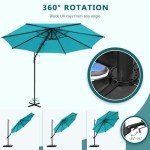 10FT Vienna Offset Patio Umbrella - Light Blue